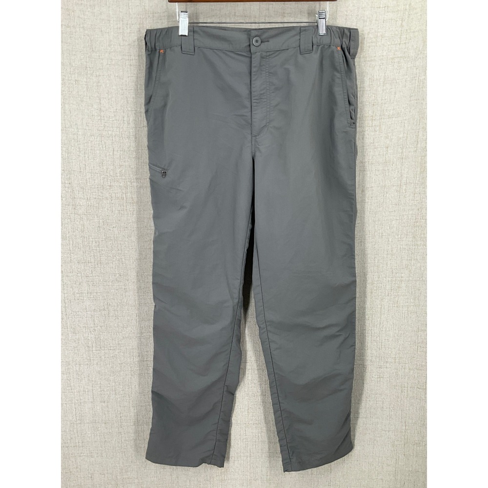 Orvis Hiking Pants Mens L 32x31 Gray Nylon Lightweight Quick Dry Outdoor Cargo